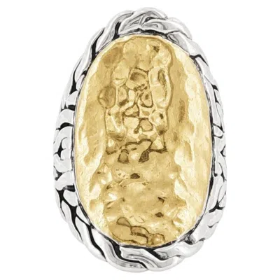 Pre-owned John Hardy 925 Sterling Silver & 22k Gold Palu Saddle Ring Size 7 In Multiple