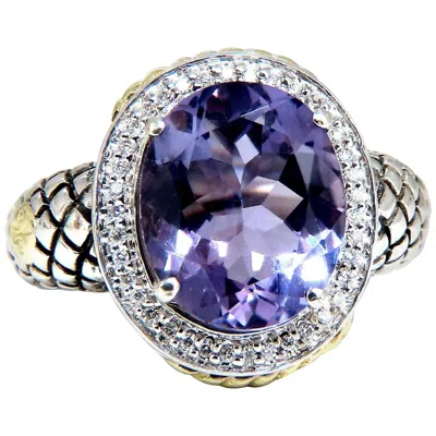 Pre-owned John Hardy Amethyst Diamond Ring Silver And 18 Karat* In Purple