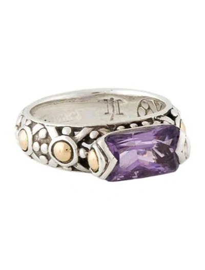Pre-owned John Hardy Amethyst Dot Cocktail Ring In Multi
