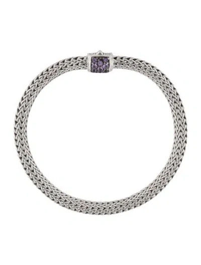 Pre-owned John Hardy Amethyst Icon Bracelet, 6.75" In Multicolor
