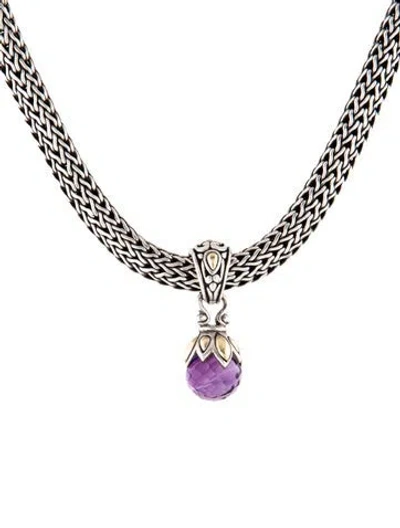 Pre-owned John Hardy Amethyst Icon Pendant Necklace, 16" In Multicolor