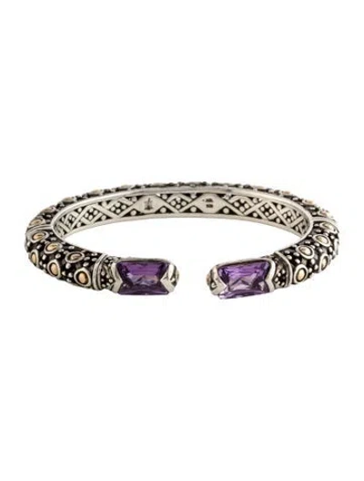 Pre-owned John Hardy Amethyst Jaisalmer Cuff Bracelet, 6.75" In Multi