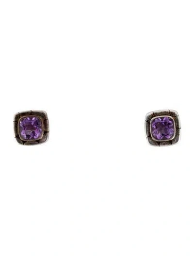 Pre-owned John Hardy Amethyst Kali Stud Earrings In Multi