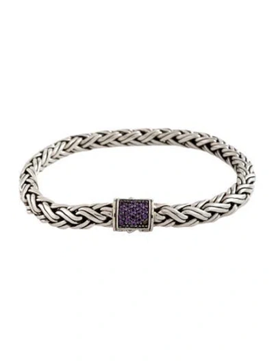 Pre-owned John Hardy Amethyst Link Bracelet, 6.5" In Multicolor