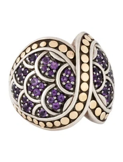 Pre-owned John Hardy Amethyst Naga Crossover Ring In Multicolor