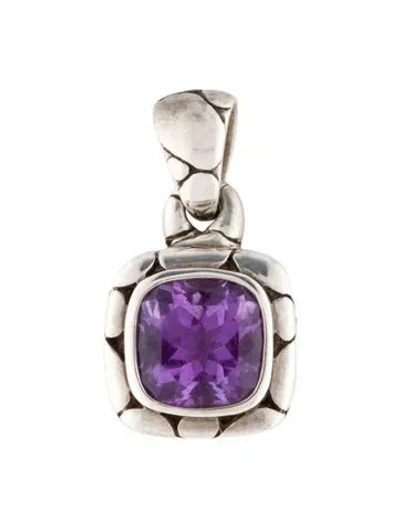 Pre-owned John Hardy Amethyst Pendant, 1" In Multi