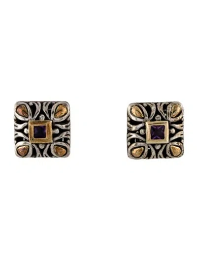 Pre-owned John Hardy Amethyst Stud Earrings In Multi
