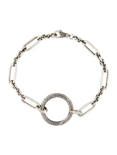 Pre-owned John Hardy Amulet Keyring Knife Edge Bracelet, 7.25" In Multicolor