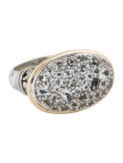 Pre-owned John Hardy Aquamarine Lava Fire Cocktail Ring In Multi