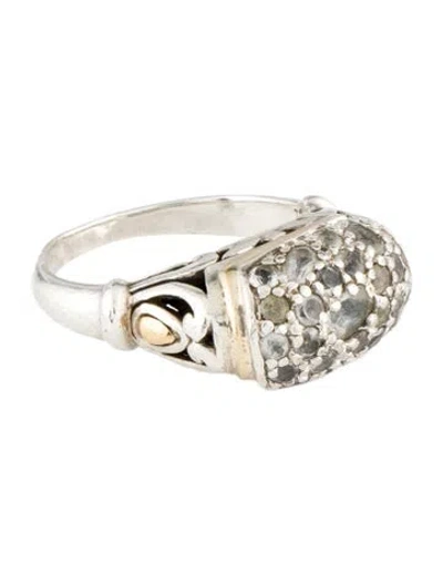 Pre-owned John Hardy Aquamarine Lava Fire Ring In Multi