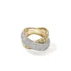 John Hardy Artisan Series Carved Chain Ring In White Diamond