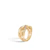 John Hardy Asli Classic Chain Link Band Ring With Diamonds