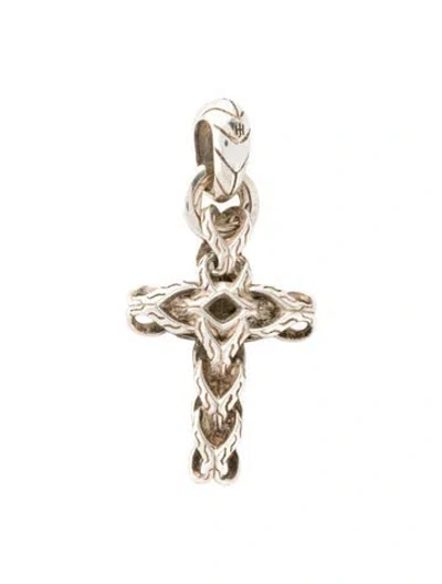 Pre-owned John Hardy Asli Classic Chain Link Cross Pendant, 26" In Multi