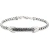 John Hardy Asli Classic Chain Pavé Station Bracelet In Black/diamond