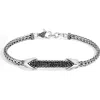 John Hardy Asli Classic Chain Pavé Station Bracelet In Silver/black Sapphire/black