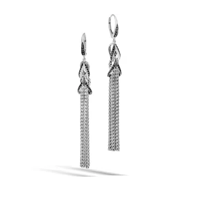 John Hardy Asli Link Chandelier Earring, Black Sap, Black Spinel