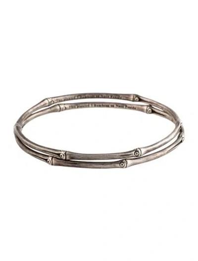 Pre-owned John Hardy Bamboo Bangle Bracelet Set, 8" In Multicolor