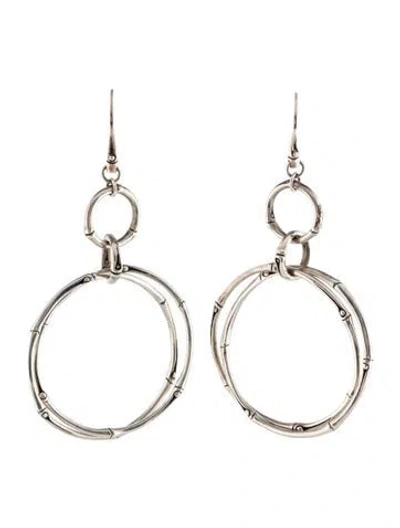 Pre-owned John Hardy Bamboo Circle Drop Earrings In Multi