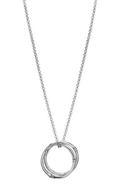 John Hardy Bamboo Circle Pendant Necklace In Silver