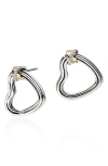 John Hardy Bamboo Collection Heart Earrings In Silver And Gold