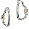 John Hardy Bamboo Collection Heart Hoop Earrings In Silver And Gold