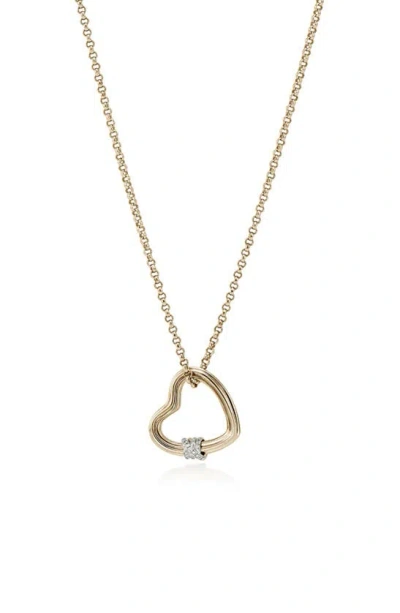 John Hardy Women's Bamboo 14k Yellow Gold & 0.06 Tcw Diamond Heart Pendant Necklace