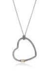John Hardy Bamboo Heart Necklace In Silver