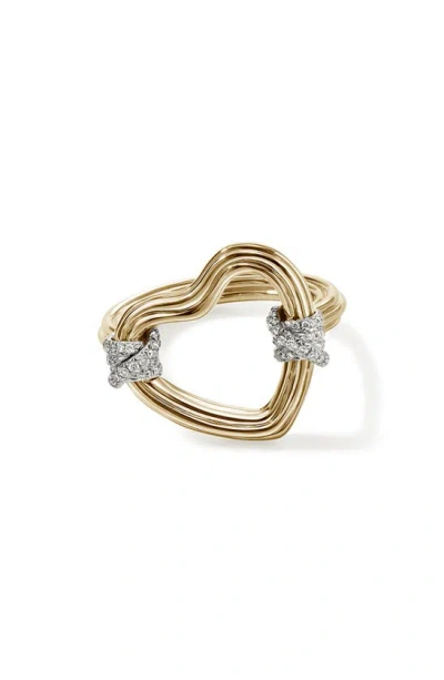 John Hardy Bamboo Collection Heart Ring In Gold