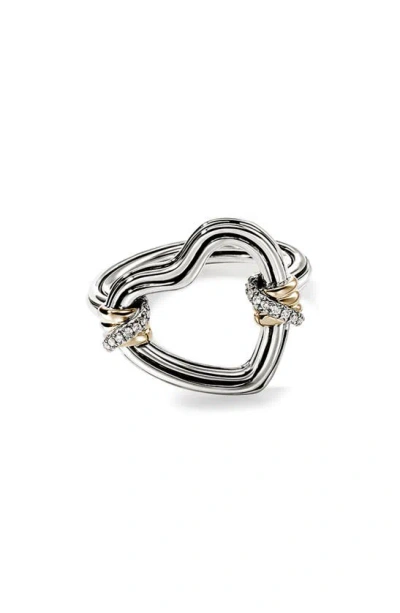 John Hardy Bamboo Collection Heart Ring In Silver