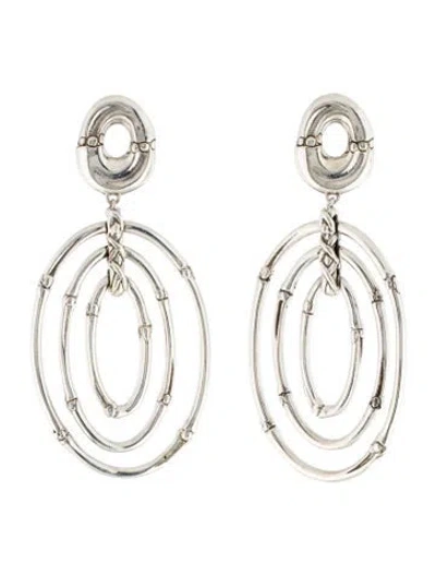 Pre-owned John Hardy Bamboo Collection Oval Drop Earrings In Multi