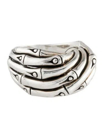 Pre-owned John Hardy Bamboo Crossover Ring In Multi