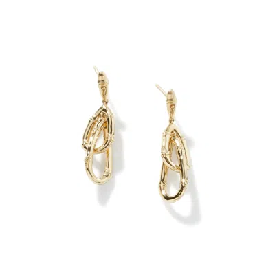 John Hardy Bamboo Drop Link Earring In Multicolor