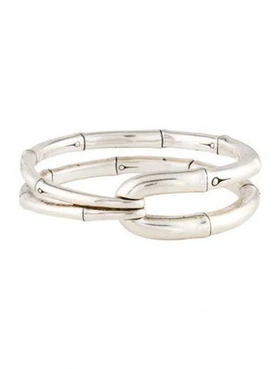 Pre-owned John Hardy Bamboo Flex Hook & Loop Bangle Bracelet, 7.25" In Multicolor