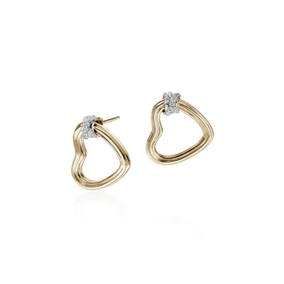 John Hardy Bamboo Heart Earring In Gold