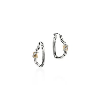 John Hardy Bamboo Heart Hoops Earring In Silver