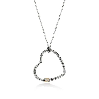 John Hardy Bamboo Heart Necklace In Silver