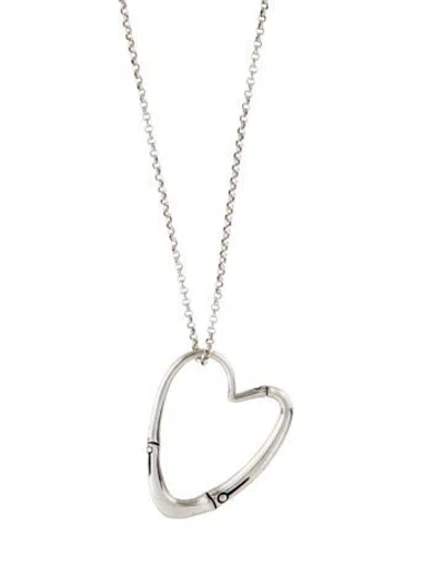 Pre-owned John Hardy Bamboo Heart Pendant Necklace, 36" In Multicolor