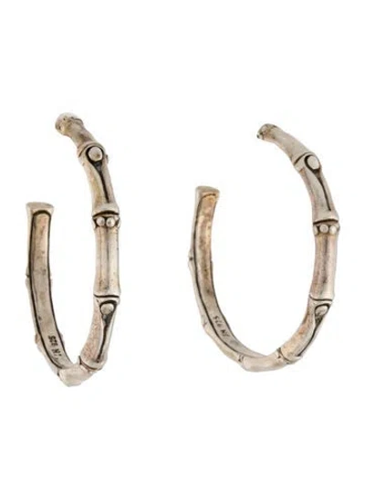 Pre-owned John Hardy Bamboo Hoop Earrings In Multi