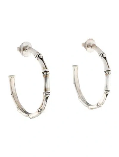Pre-owned John Hardy Bamboo Hoop Earrings In Multi