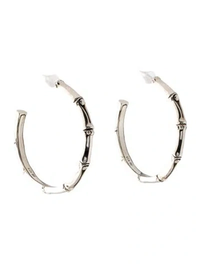 Pre-owned John Hardy Bamboo Hoop Earrings In Multi