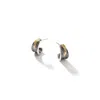 John Hardy Bamboo Striated J Hoop Earring In Sterling Silver & Gold