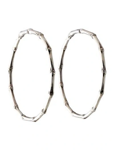Pre-owned John Hardy Bamboo Large Hoop Earrings In Multi