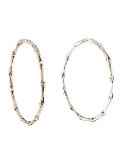 Pre-owned John Hardy Bamboo Large Hoop Earrings In Multi