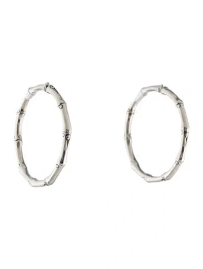 Pre-owned John Hardy Bamboo Medium Hoop Earrings In Multi