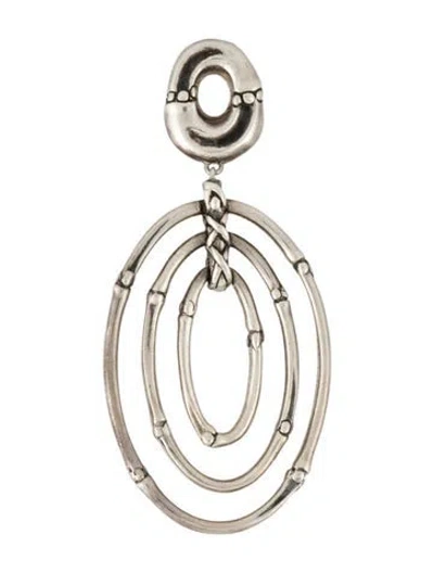 Pre-owned John Hardy Bamboo Oval Drop Single Earring In Multi