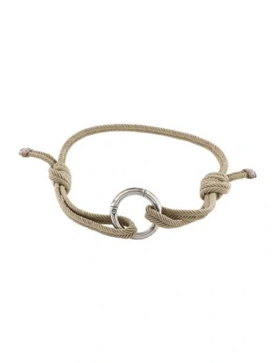 Pre-owned John Hardy Bamboo Ring & Cord Charm Bracelet, 8" In Brown
