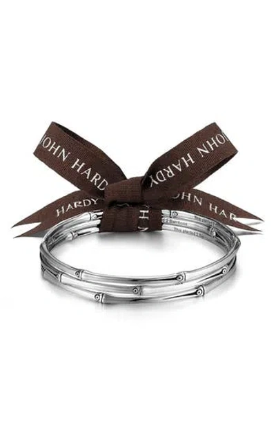 John Hardy Bamboo Set Of Three Bangles In Silver