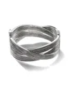 John Hardy Bamboo Striated Hinged Bangle Bracelet