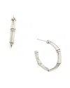 John Hardy Bamboo Silver Hoop Earrings In Metallic
