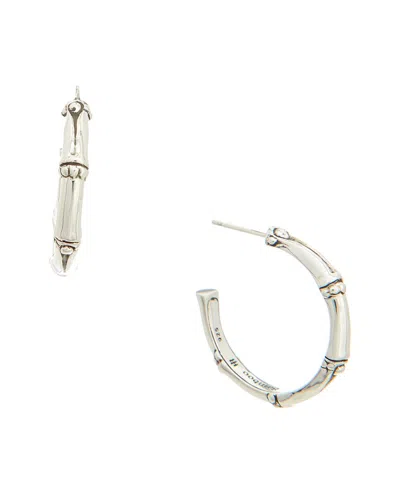 John Hardy Bamboo Silver Hoop Earrings In Metallic